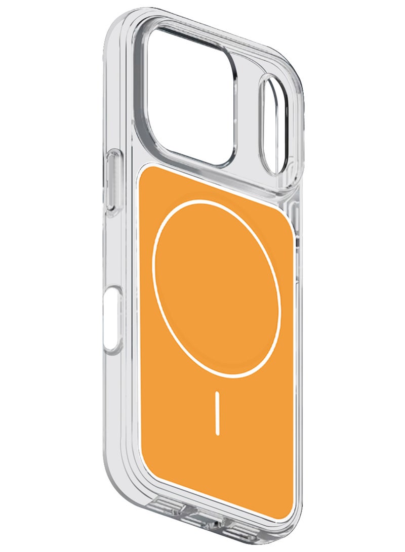 CATANES Magnetic Case Cover for iPhone 17 Pro Max - Clear Shockproof Back Cover - Anti-Yellow Slim Protective Design - Cosmic Orange - Image 1
