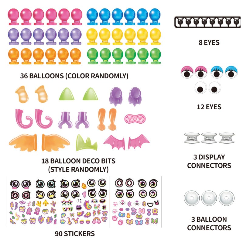 BlivEclat Magic Balloon Craft Kit, Funny Balloons Inflator Toy, DIY Sticky Balls With Pump, Sticker Balloon Maker, Creative Ballon Animals Making Kit, Birthday Gifts for Girls Boys (Accessory Refill Pack) - Image 2