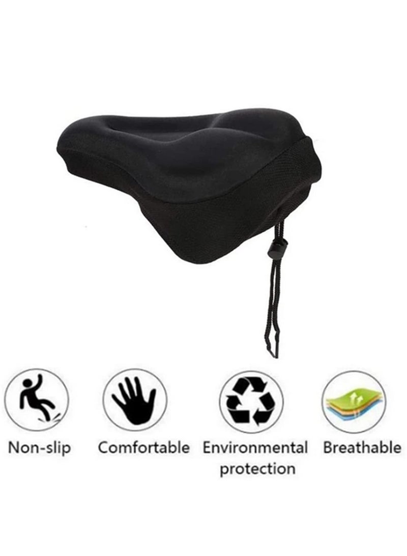 غطاء مقعد دراجة ثلاثي الأبعاد من الجل الناعم السميك، قابل للتنفس ومضاد للانزلاق، وسادة سرج دراجة جبلية مريحة لركوب المسافات الطويلة - 29x19x2.9 سم - Image 2