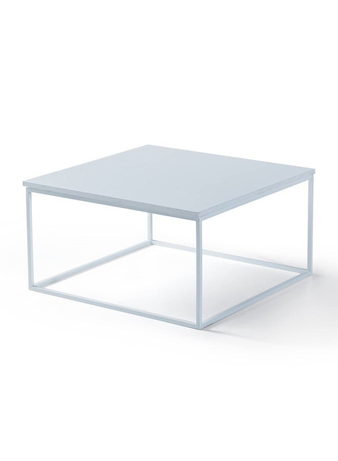 Home Canvas طاولة قهوة مربعة زين منزلية للطاولة المركزية لغرفة المعيشة وغرفة الدراسة بيضاء - Image 1