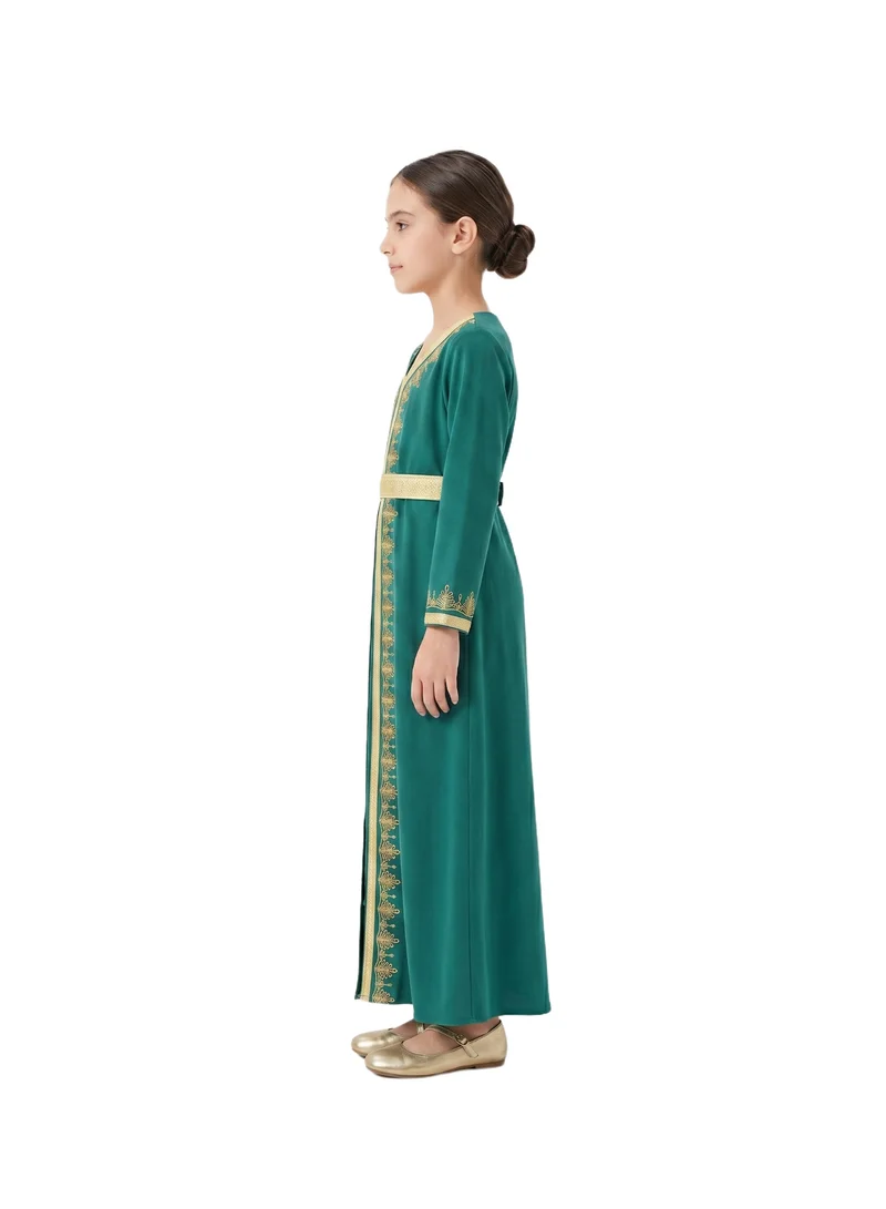 D'Daniela Royal  Embroidered Kaftan - Teal
