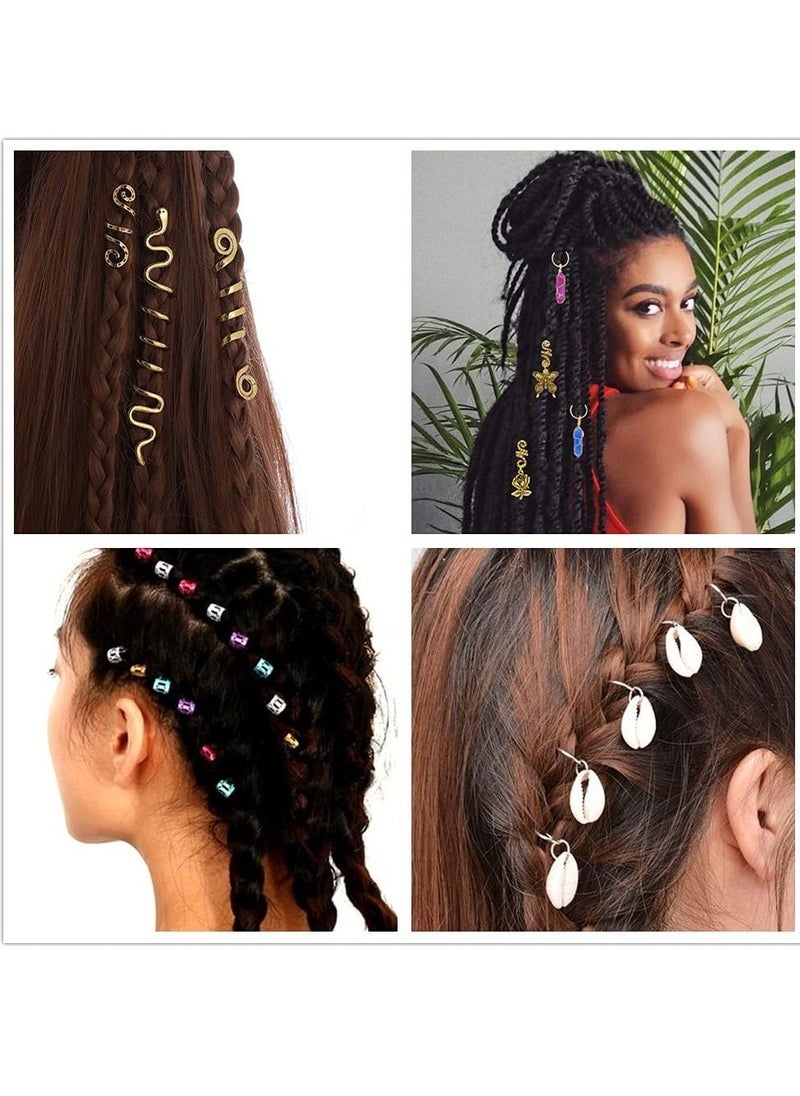 Dreadlock Hair Jewelry for Women - Crystal Gemstone Pendants, Colorful Hair Rings, and Cute Accessories like Butterfly, Rose, Shell, and Snake for Braided Hairstyles. - Image 3