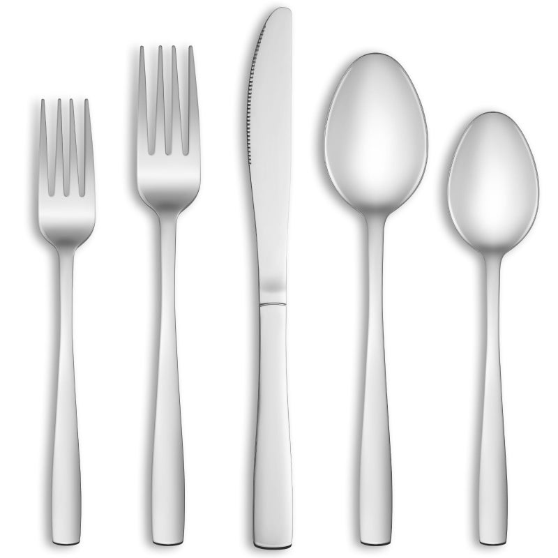 MUTNITT 30 Piece Silverware Set Service for 6,Premium Stainless Steel Flatware Set,Mirror Polished Cutlery Utensil Set,Durable Home Kitchen Eating Tableware Set,Include Fork Knife Spoon Set,Dishwasher Safe - Image 1