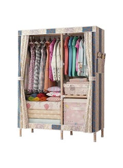 Simple Wooden Wardrobe Hanger Storage Cabinet  Solid Wood Non-Steel Pipe Thick Strong and Durable Fabric Single Cloth Wardrobe,Creative Design 2 Doors Wardrobe 105 * 45 * 170cm