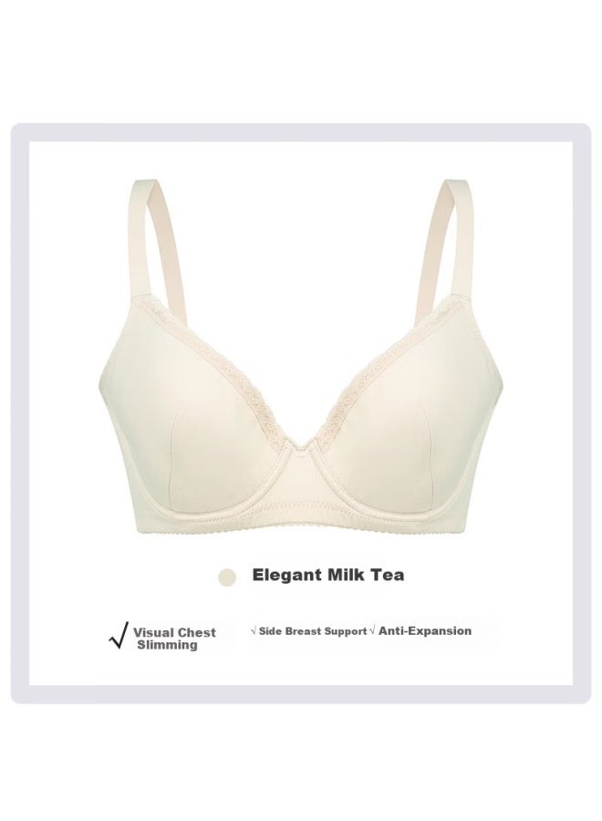 Gujin Women's Large Bust Minimizing Mesh Lace Soft Underwire Thin Breathable Bra