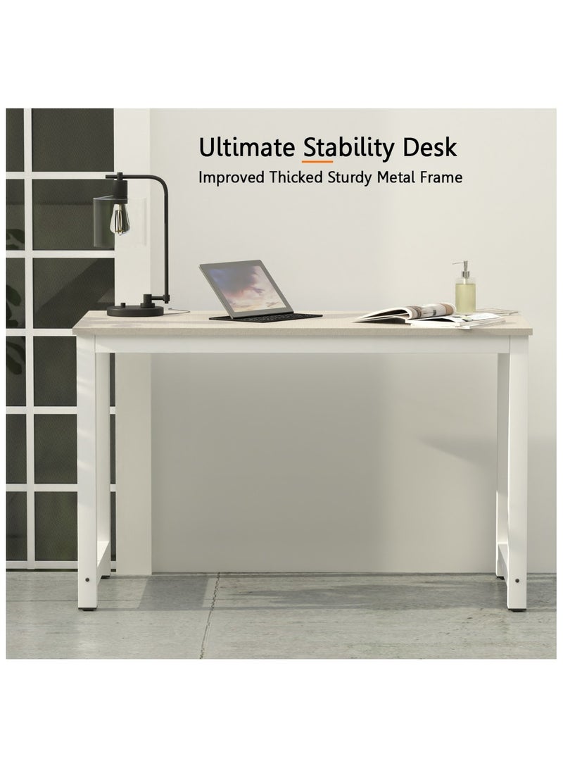 Mahmayi Crafted ZCD-24W Light Grey Computer Desk with Adjustable Leg Pads, Sturdy Anti-Rust Steel Frames for Home, Office, Living Room, Workstation 100x60cm - Image 3