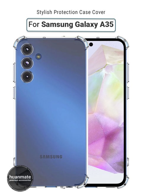 Samsung Galaxy A35 Shock Proof Case Cover - Ultra Clear, Durable & Accurate Cut-outs - Scratch, Dust & Smudge Protection - Clear Silicon Back Cover for Samsung Galaxy A35
