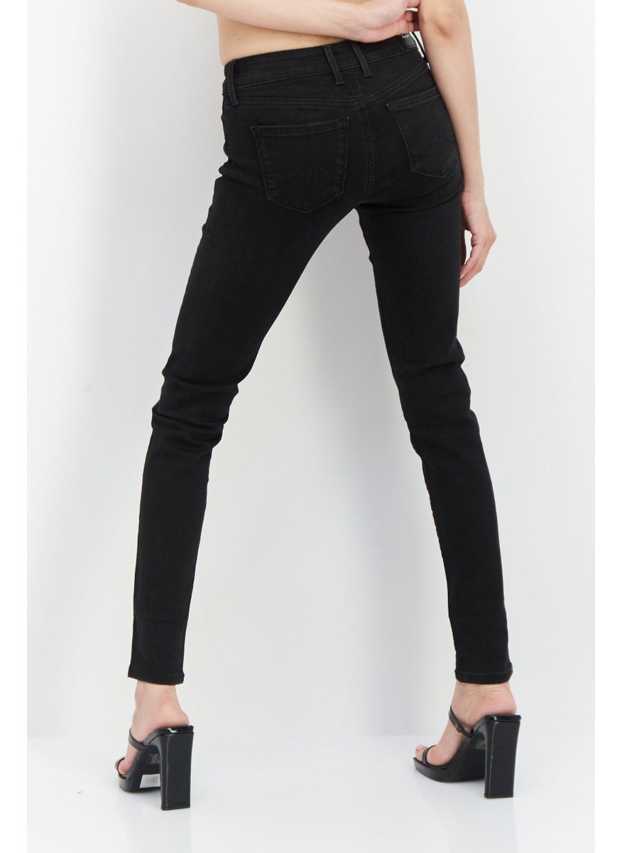 Pepe Jeans Women Skinny Fit Solid Stretchable Jeans, Black  - Image 3