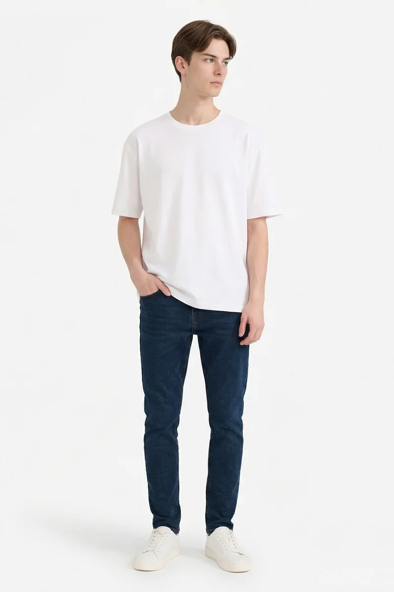 Defacto  Carlo Skinny Fit Regular Waist Extra Slim Leg Jeans for Men | Best Price UAE