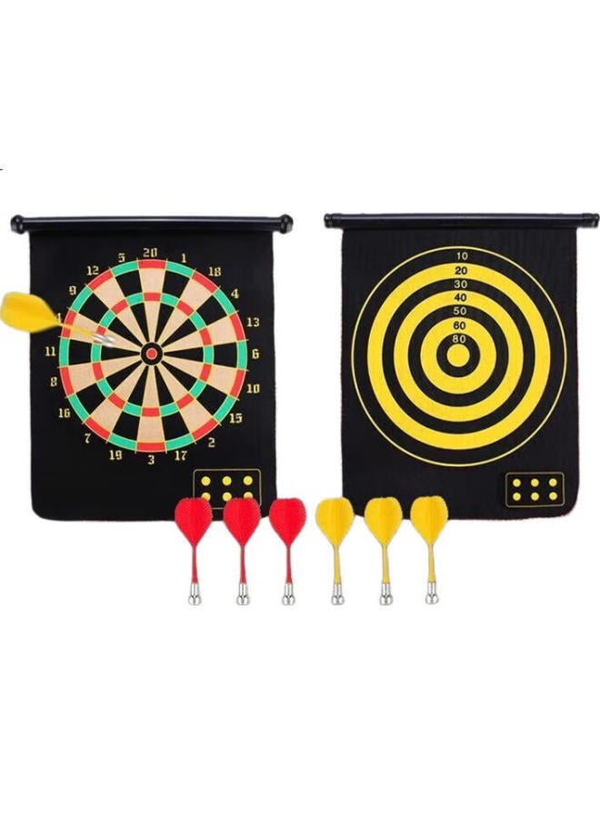 Dweck Duweike, Dartboard Set For Children, Magnetic Double-Sided Target, Large Size, Comes With 6 Magnetic Darts, 17 Inches - Image 1
