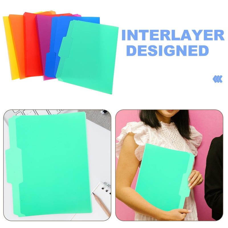 6Pcs A4 Plastic File Folders Colored Manila Document Organizers For Office School Filing Storage - Image 4