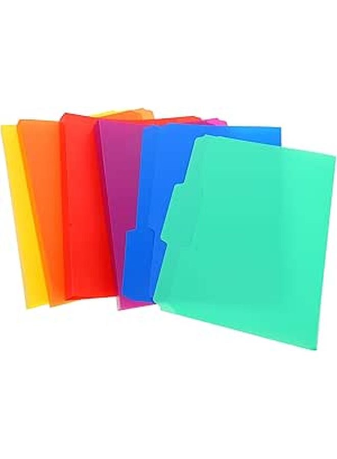 6Pcs A4 Plastic File Folders Colored Manila Document Organizers For Office School Filing Storage - Image 1