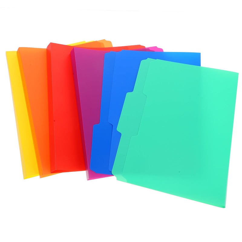6Pcs A4 Plastic File Folders Colored Manila Document Organizers For Office School Filing Storage - Image 2