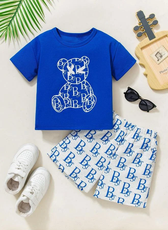Take Two Boys Graphic Print Short Sleeve T-Shirt and Shorts Set