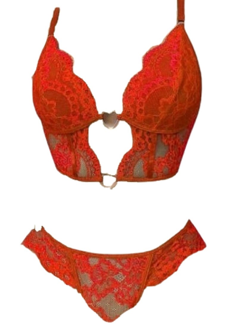 MANIKAN FROM MANIKAN-Elegant Lycra lingerie set, lace, heart-shaped bra 