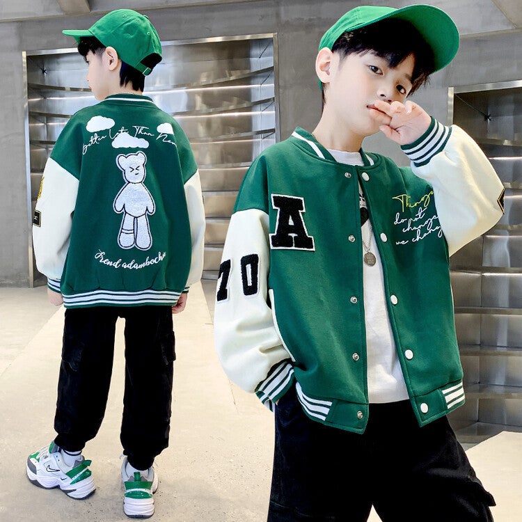 Boys' Denim Jacket Korean Style Children'S Autumn Denim Coat Trendy Top For Older Kids - Image 1