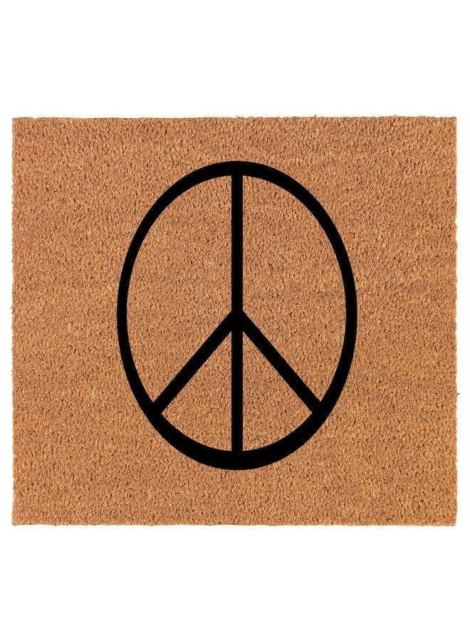 mip Welcome Doormat Coco Coir Door Mat Gift Peace Sign (30" x 18") - Image 1