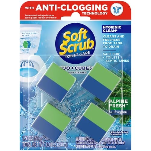 Soft Scrub in-Tank Toilet Cleaner Duo-Cubes, Alpine Fresh, 4Count - Image 1
