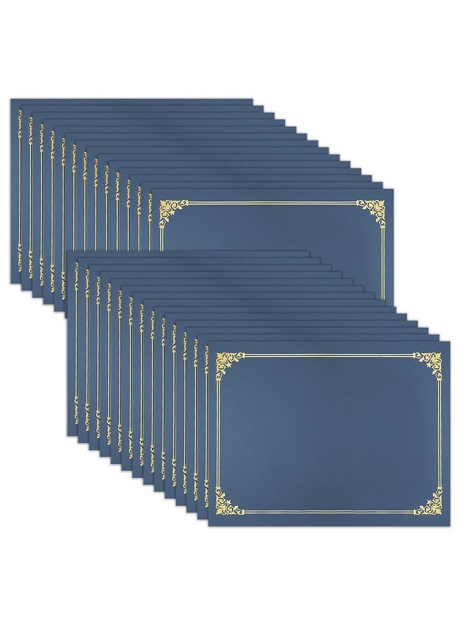 SUNEE Certificate Holders(Navy Blue 30 Packs) Diploma Covers Gold Foil Border For Letter Size 8.5X11 Certificates Cardstock Document Papers - Image 1