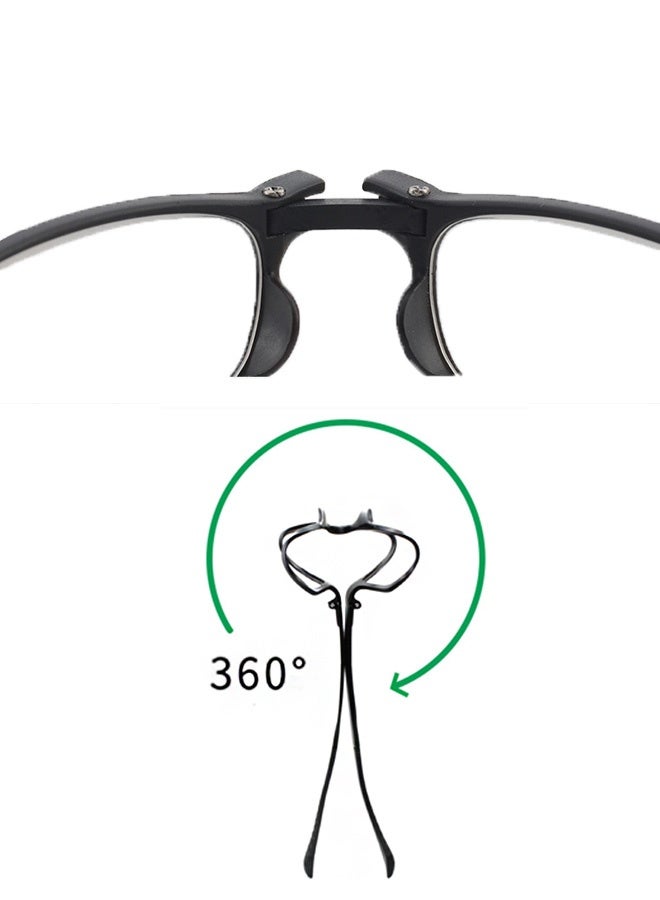 Mini TR90 Pocket Black Folding Reading Glasses with Zipper Case +2.00D Folding Reading Glasses High Definition Anti Eye Fatigue for Both Men and Women Reading Newspapers Books Using Tablets Phones Working at Home Traveling Outdoor Picnics Office Desk Use Senior Daily Reading - Image 4