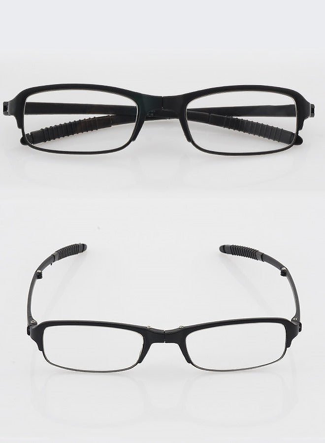 Mini TR90 Pocket Black Folding Reading Glasses with Zipper Case +2.00D Folding Reading Glasses High Definition Anti Eye Fatigue for Both Men and Women Reading Newspapers Books Using Tablets Phones Working at Home Traveling Outdoor Picnics Office Desk Use Senior Daily Reading - Image 3