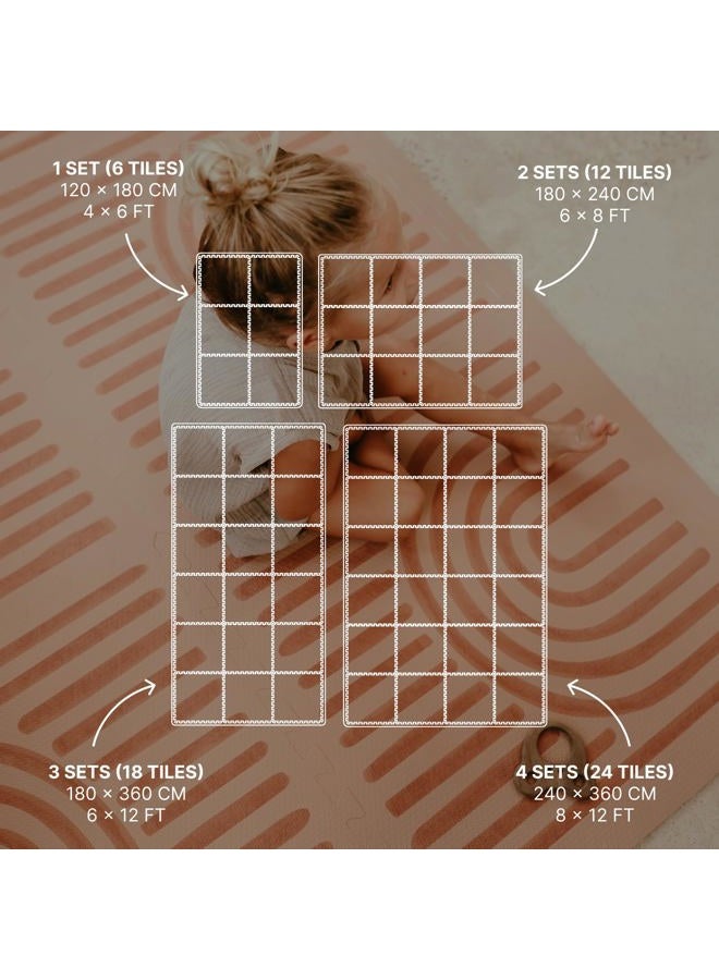 toddlekind Playmat - Premium Foam Playmat, 4 x 6 feet Premium Quality Foam Play Mat for Babies/Toddlers, Stylish, Non-Toxic, Odorless, Linear-Camel (Rustic Tan) - Image 2