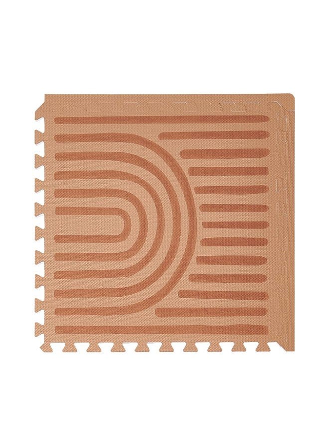 toddlekind Playmat - Premium Foam Playmat, 4 x 6 feet Premium Quality Foam Play Mat for Babies/Toddlers, Stylish, Non-Toxic, Odorless, Linear-Camel (Rustic Tan) - Image 1