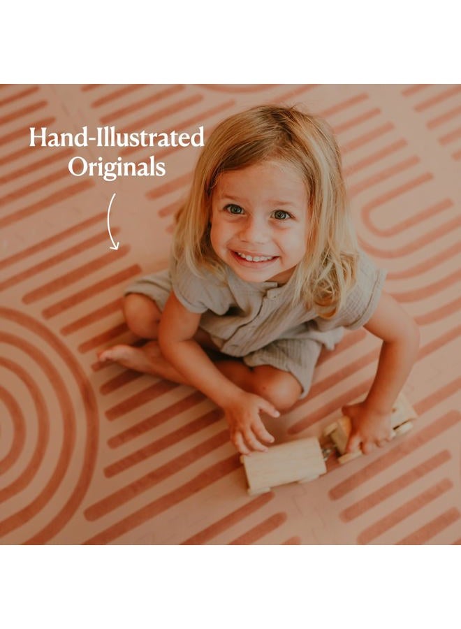 toddlekind Playmat - Premium Foam Playmat, 4 x 6 feet Premium Quality Foam Play Mat for Babies/Toddlers, Stylish, Non-Toxic, Odorless, Linear-Camel (Rustic Tan) - Image 4