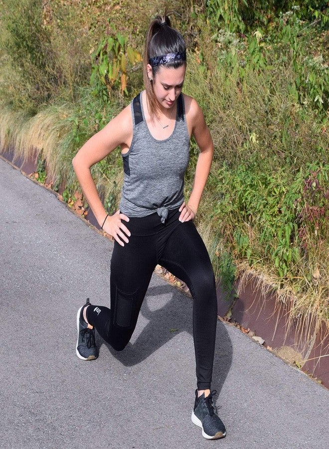 سويتي باندز ربطة شعر نسائية من Sweaty Bands - ربطة شعر رياضية مبطنة بالمخمل مانعة للانزلاق - لون أسود رمادي مموه، مقاس 1 بوصة - Image 5