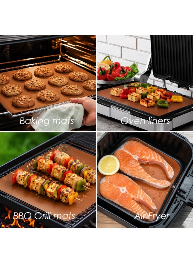 VLA Oven Liners for Bottom, 2 Pack Large Thick Heavy Duty 100% Non-stick Reusable Teflon Mat, 25"x17" Baking Mat for Electric, Gas, Toaster Ovens, Grills (Copper) - Image 5