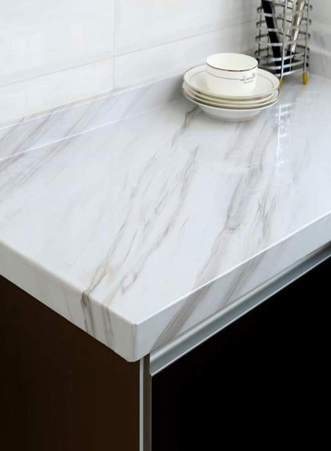 HOMEMATES Self-Adhesive Wallpaper Waterproof Old Furniture Vinyl Stickers Wooden Door Wardrobe Desktop PVC Wall Papers 30 X 304 CM- (White Marble) - Image 3