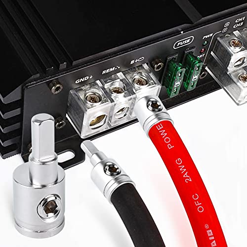 Tottist 4PCS Heavy-Duty Car Stereo Audio Wire Reducer - 0 Gauge to 4 Gauge for Amp Input, AWG Pin Power & Ground Connection - Image 5
