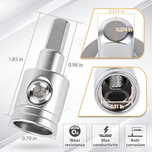 Tottist 4PCS Heavy-Duty Car Stereo Audio Wire Reducer - 0 Gauge to 4 Gauge for Amp Input, AWG Pin Power & Ground Connection - Image 2