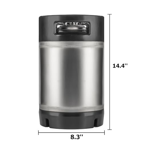TMCRAFT New 2.5 Gallon Ball Lock Keg, Stainless Steel Beer Keg with Dual Rubber Handle for Home Brew - Image 2