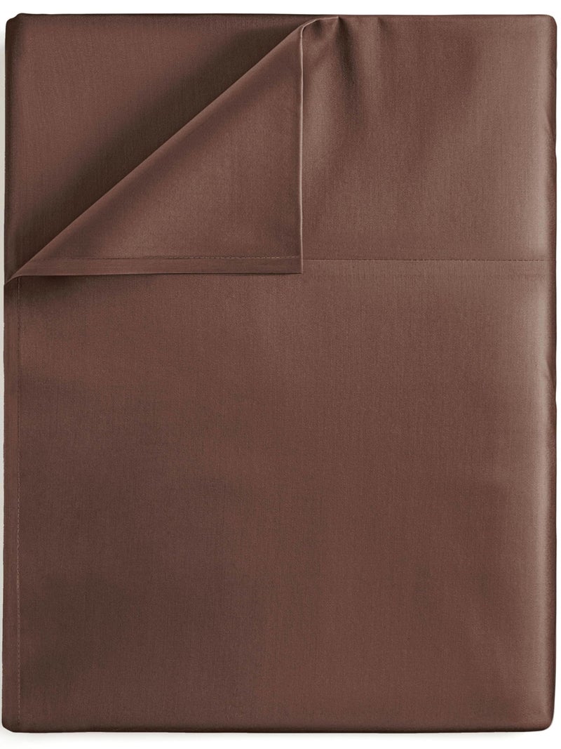 CGK Unlimited Twin Size Flat Sheet  Hotel Quality Top Flat Bed Sheet Only  UltraSoft Comfy Breathable  Cooling  Fade  Wrinkle Free  EasyCare Stain  Shrink Resistant Bedding  EasyFit  OekoTex  Brown 