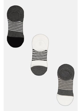 Algspar Men 3 Pair Textured Socks, Grey  - Image 1