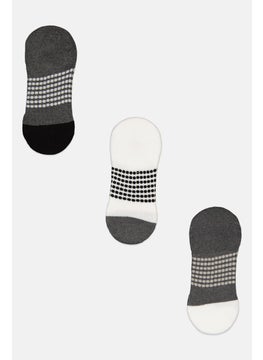Algspar Men 3 Pair Textured Socks, Grey  - Image 2