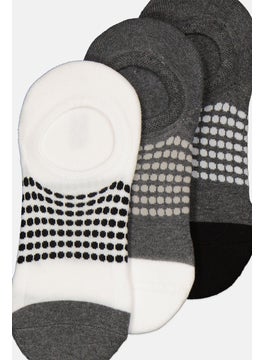Algspar Men 3 Pair Textured Socks, Grey  - Image 3