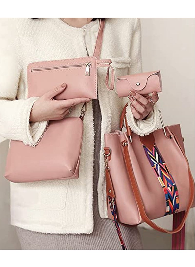 URbazaar - 4 Pack Women Handbag Set, Soft PU Leather Top Handle Bags Set, Tote Bag, Shoulder Bags Crossbody Bag Wallet Purse - Image 1