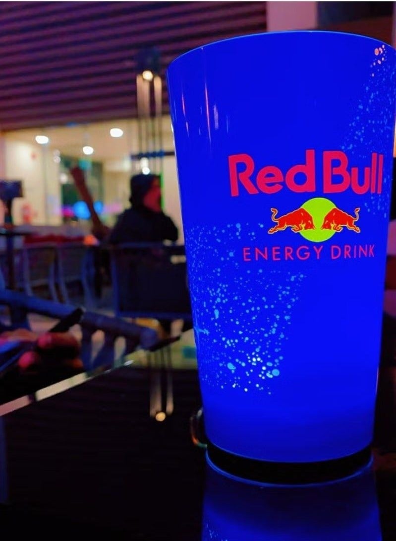 Red Bull LED Light Up Flashing Cup for Night Events and Parties
