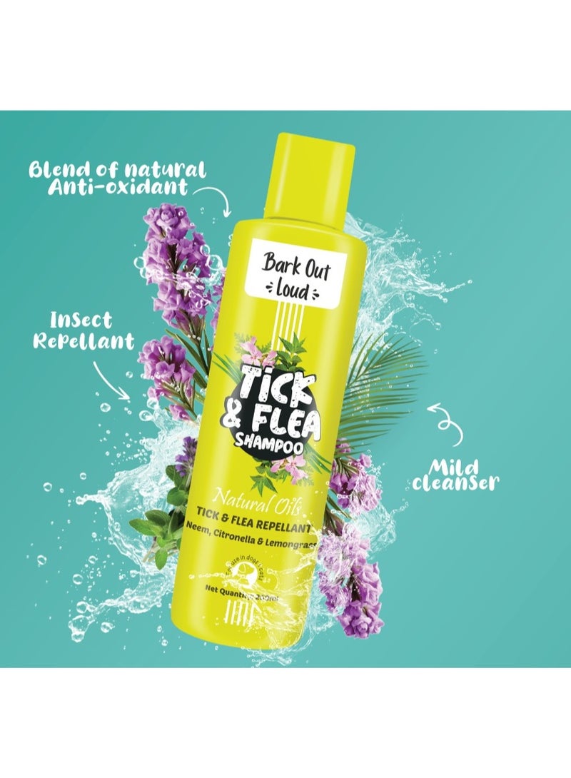 Bark out Loud Tick and Flea Shampoo for Dogs Cats Neem Citronella Kills Repels Parasites Lice Soothes Itching Fresh Smell Spa Care 200ml - Image 3