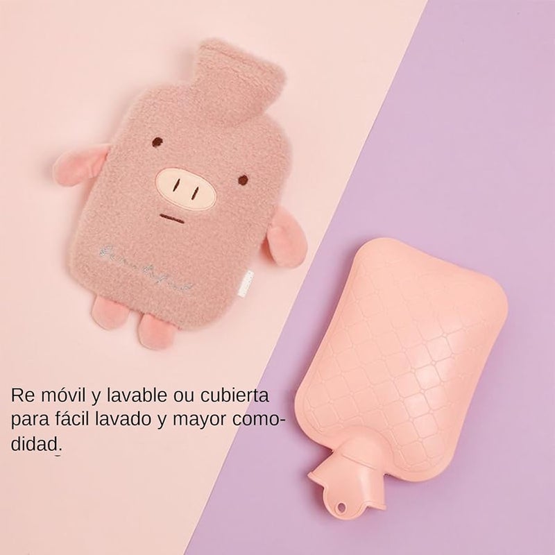 Piglet Cartoon Design 1 Liter Anti Leak Hot Water Bottle For Pain Relief Travel Camping - Image 5