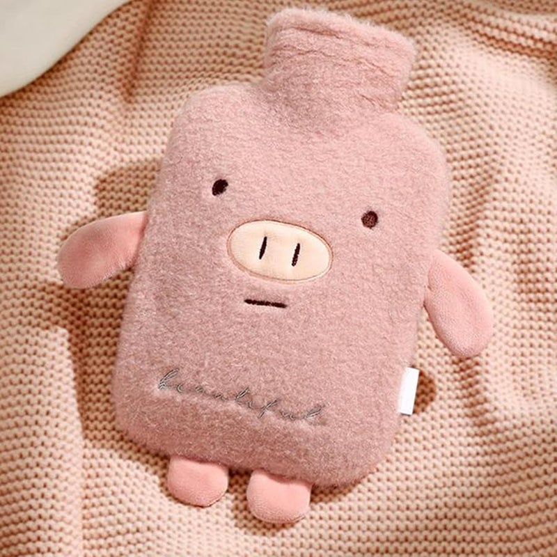 Piglet Cartoon Design 1 Liter Anti Leak Hot Water Bottle For Pain Relief Travel Camping - Image 3