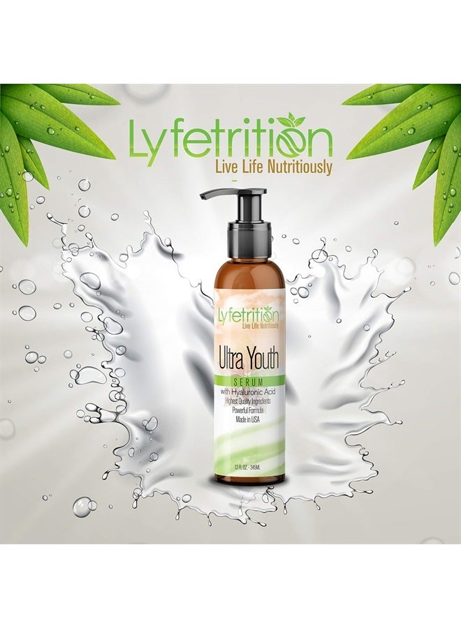 Lyfetrition Ultra Youth Serum | 12 oz Large Bottle | Anti Wrinkle Face Serum Hyaluronic Acid Wrinkle Reducing Formula For Face Topical Facial Serum For Flawless Skin Restores Boost Collagen - Image 3