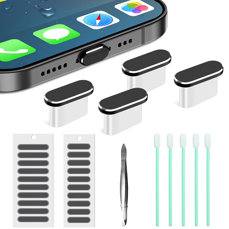 Gavemi USB C Dust Plug, 4 Pack USB C Dust Cover Type C Anti Dust Port Plug Charging Port Protector Cap with Speaker Dust Cover for iPhone 15,16, Ari,17 Series, Samsung Galaxy S24-S20,Note, All USB C Devices - Image 1