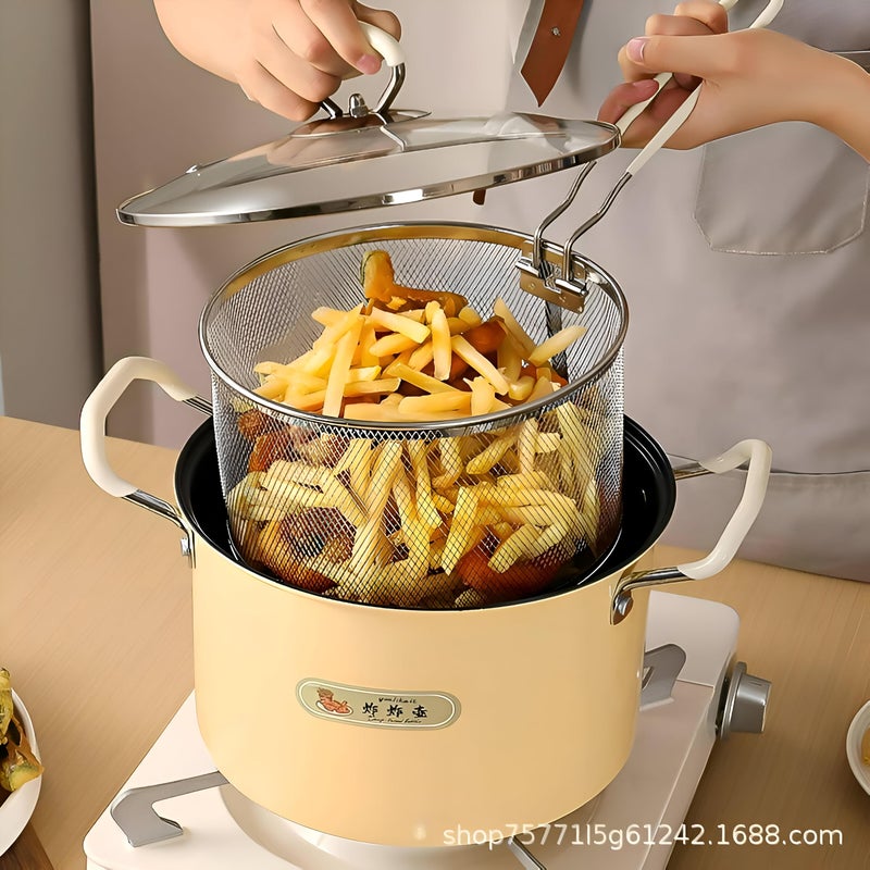 Steam Basket - Versatile frying pan featuring a steaming basket, glass lid, and nonstick surface, stainless steel handle; great for crisping potatoes, poultry, and shrimp. - Image 2
