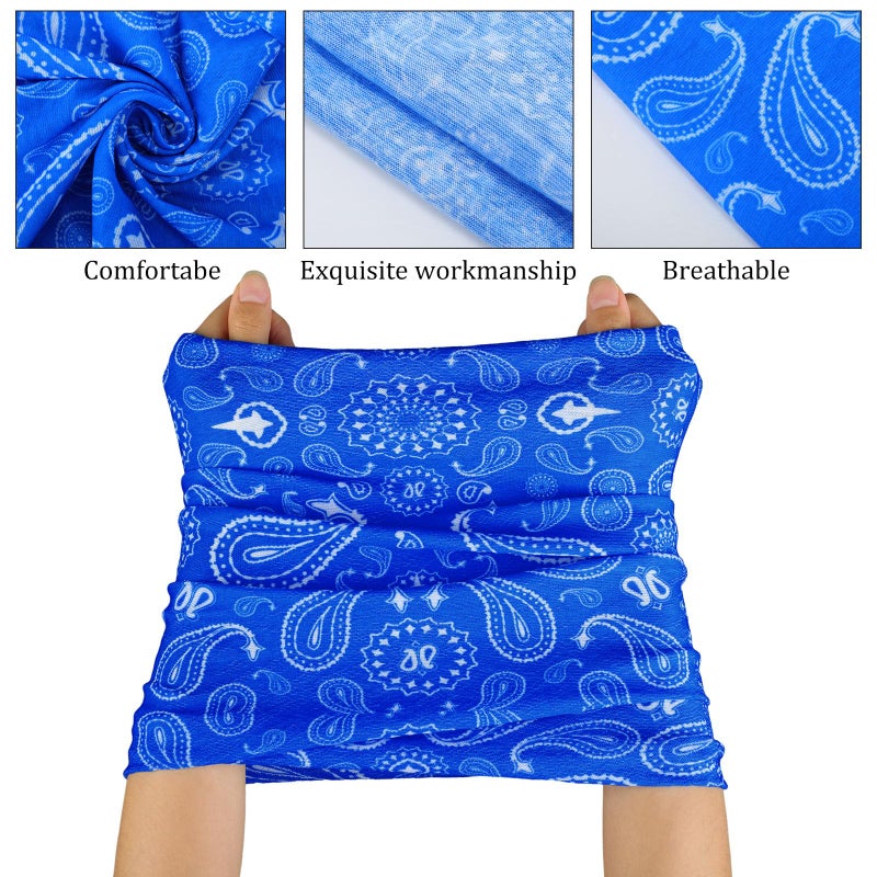 Cozypower 36 Pcs Paisley Bandanas Buffs Seamless Neck Gaiter Face Mask Headwear Balaclava for Men Women Wind UV(Fresh Color) - Image 4