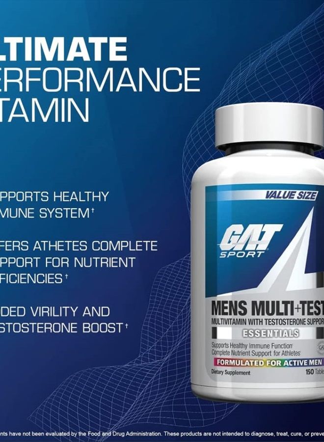 GAT SPORT Men's Multi + Test, Premium Multivitamin Tablets (60 Count) - Image 3