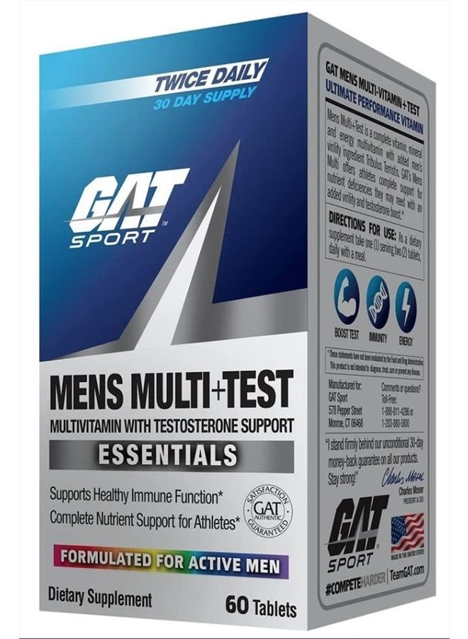 GAT SPORT Men's Multi + Test, Premium Multivitamin Tablets (60 Count) - Image 2