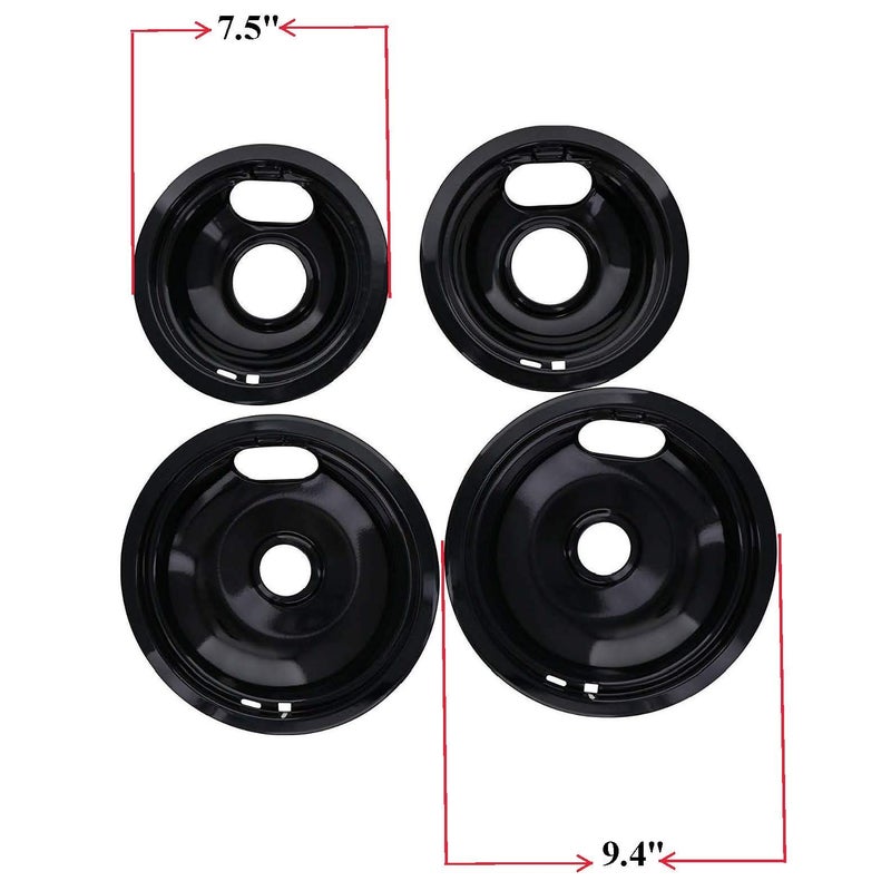 Kitchen Basics 101 Made in the USA, Porcelain Drip Pan Set Replacement for Whirlpool Amana Maytag W10288051 : 2 ea 6â€ 93169204b and 8" 93169205b, AP4507828,1874987, 4396070, 4396072, AH2377787 - Image 2